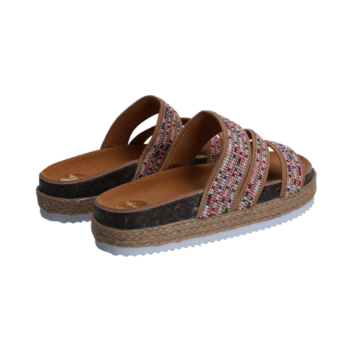 Foto 4 pulgar | Sandalia Dama Casual Berlin Multicolor Plataforma Con Yute