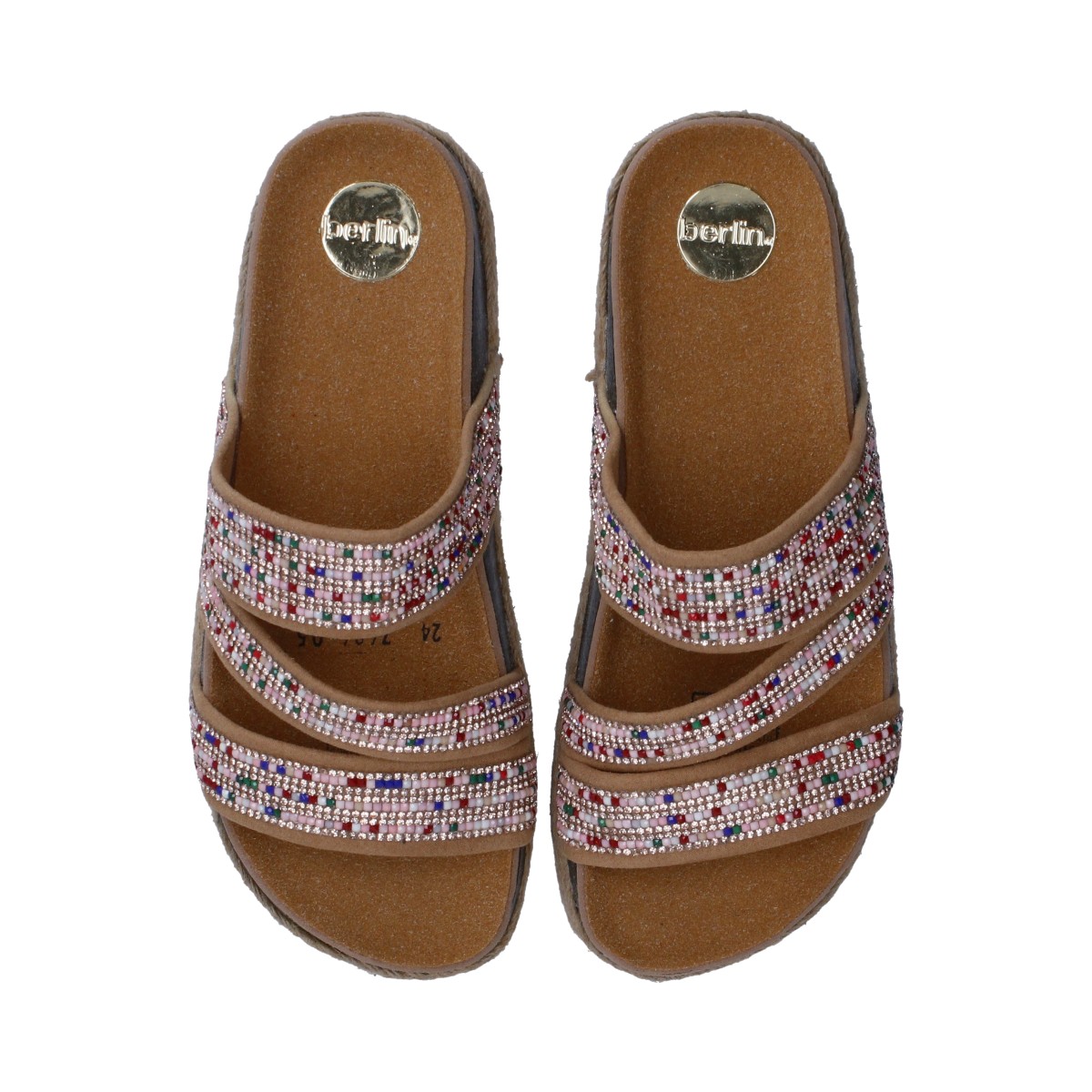 Foto 5 pulgar | Sandalia Dama Casual Berlin Multicolor Plataforma Con Yute