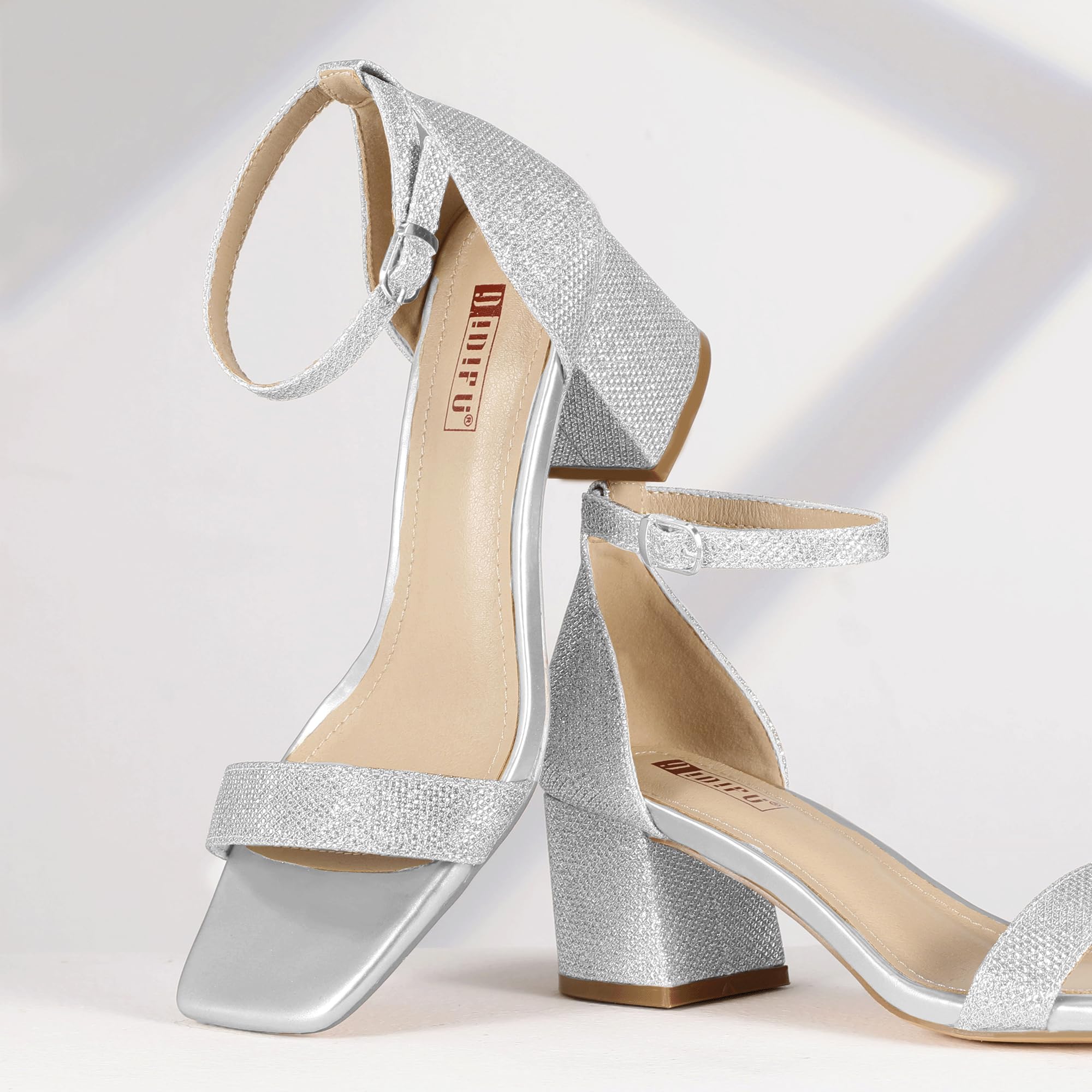Foto 5 pulgar | Sandalias Idifu Silver Glitter Tacones Bajos Para Mujer - Venta Internacional.