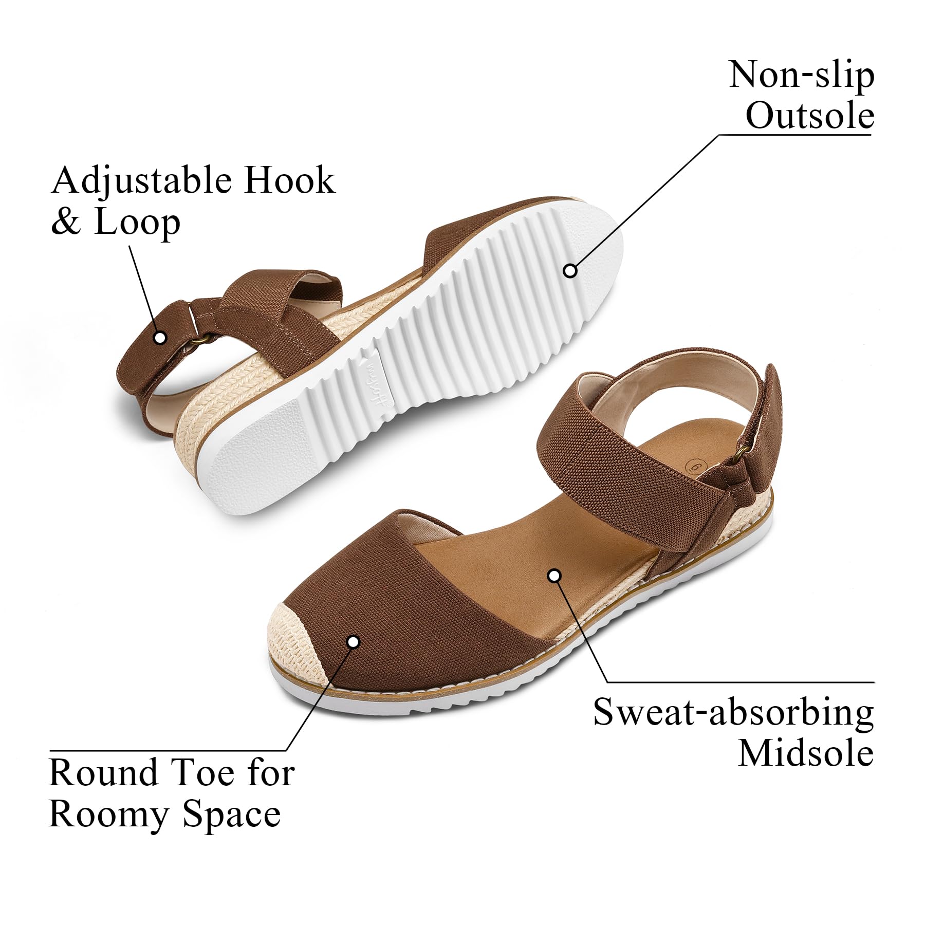 Foto 3 pulgar | Sandalias Mysoft Para Mujer, Cuña Baja, Punta Cerrada, Cómodas - Venta Internacional.