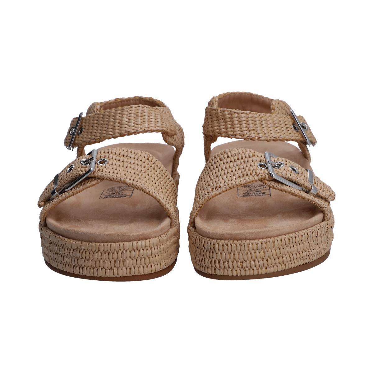 Foto 3 pulgar | Sandalia Dama Berlin Beige Plataforma Con Hebillas