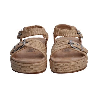 Foto 2 | Sandalia Dama Berlin Beige Plataforma Con Hebillas