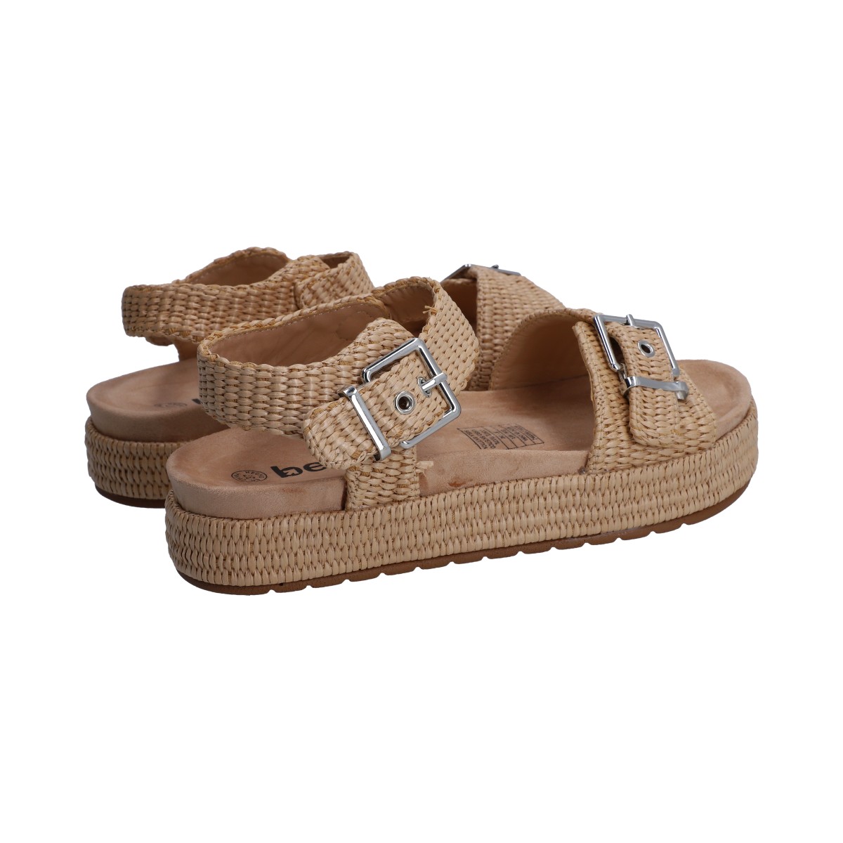 Foto 4 pulgar | Sandalia Dama Berlin Beige Plataforma Con Hebillas