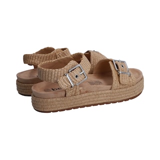 Foto 3 | Sandalia Dama Berlin Beige Plataforma Con Hebillas