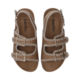 Foto 4 | Sandalia Dama Berlin Camel Plataforma Con Hebillas