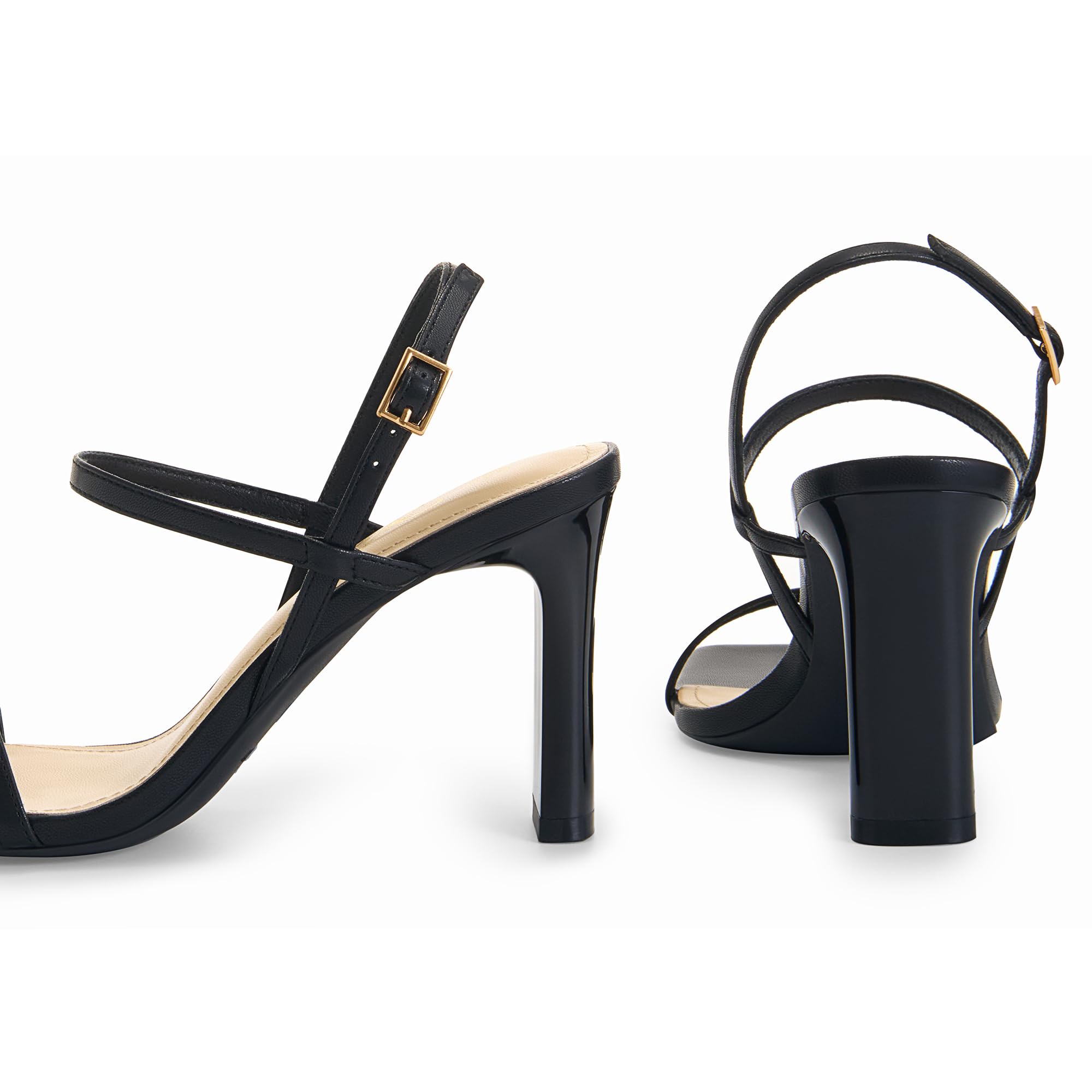 Foto 5 | Sandalias Athlefit De Piel Negra Para Mujer, Tacón Alto, Talla 9.5 - Venta Internacional.