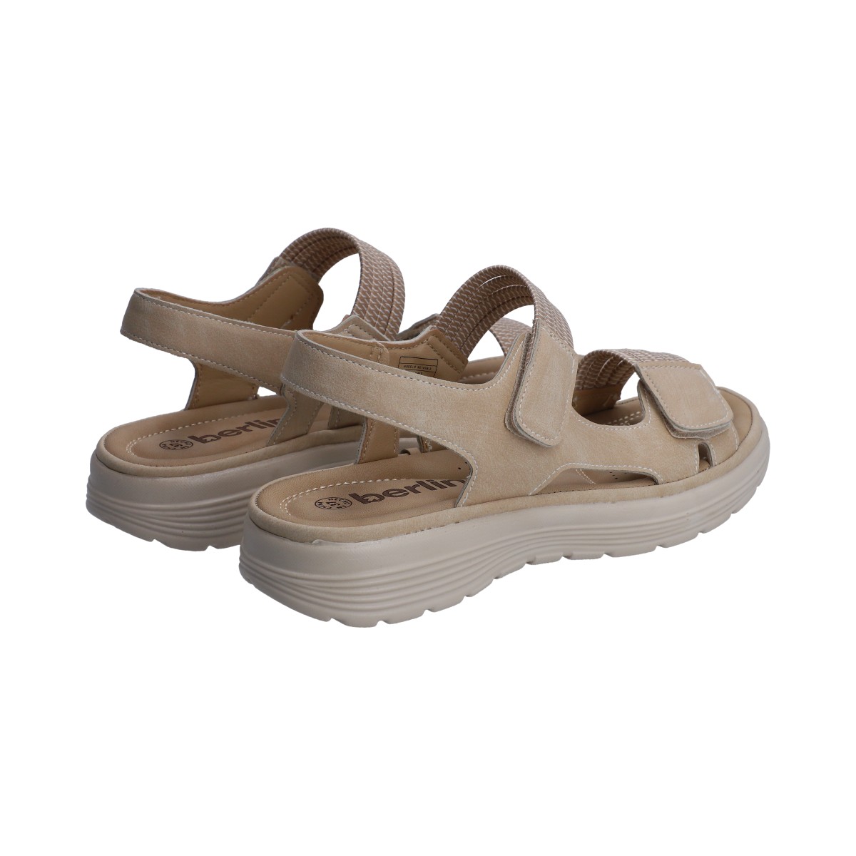 Foto 4 pulgar | Sandalia Dama Confort Berlin Beige De Plataforma