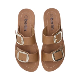 Foto 4 | Sandalia Dama Berlin De Piso Camel Con Hebillas