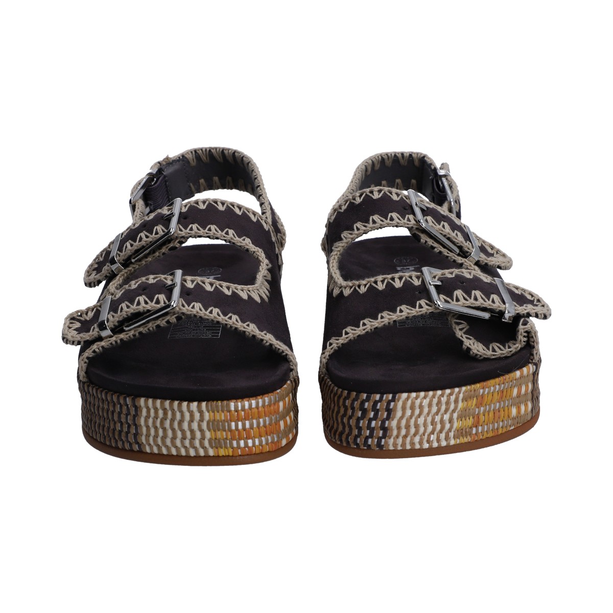Foto 2 | Sandalia Dama Berlin Gris Plataforma Con Hebillas