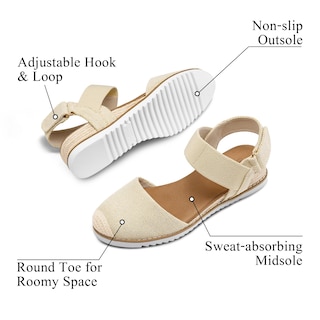 Foto 2 | Alpargatas Sandals Mysoft Para Mujer Con Cuña Baja Y Punta Cerrada - Venta Internacional.