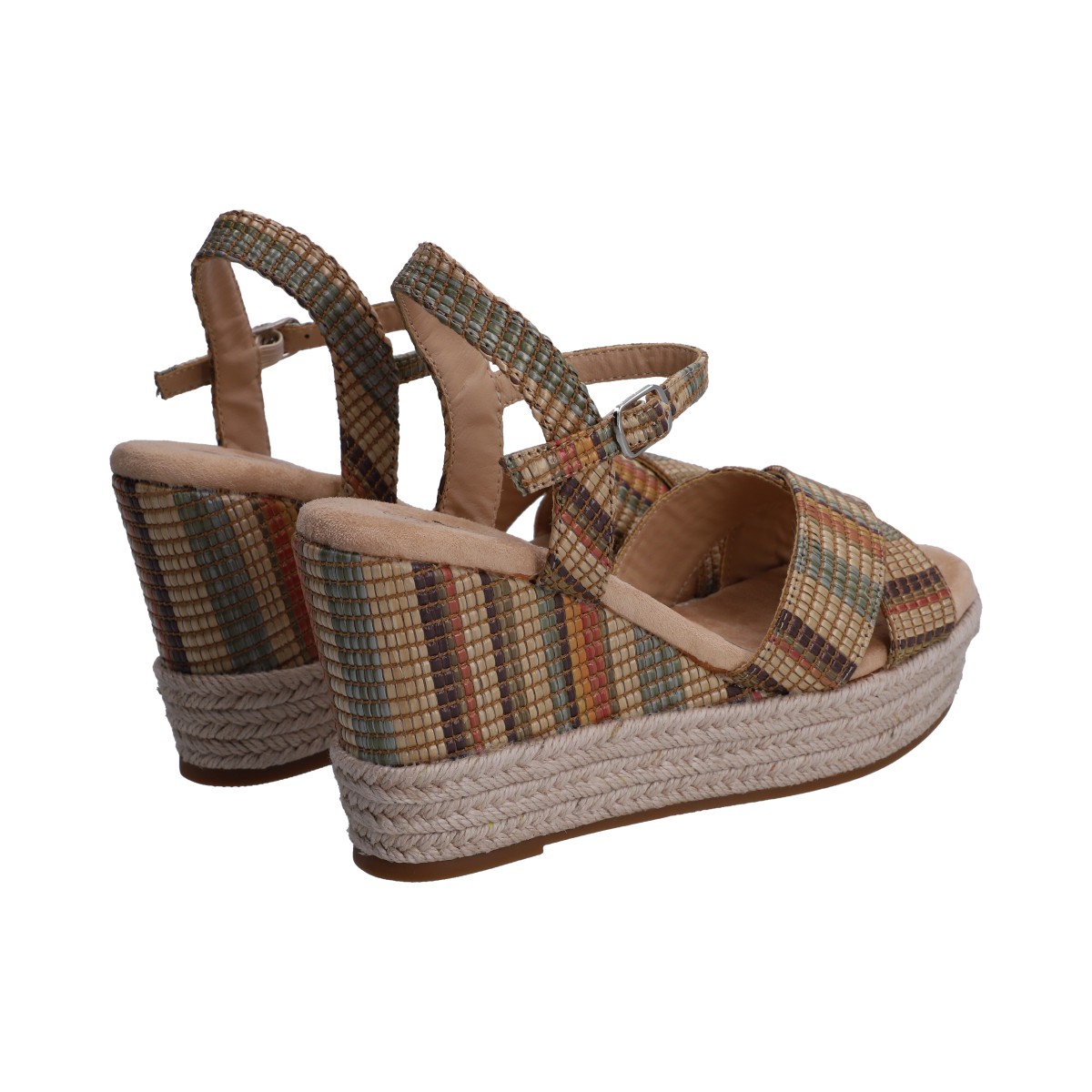 Foto 3 | Sandalia Dama Berlin Multicolor Plataforma Con Yute