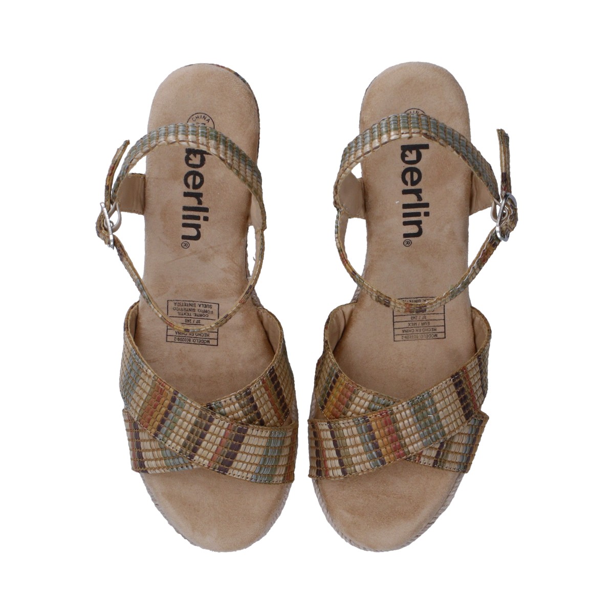 Foto 5 pulgar | Sandalia Dama Berlin Multicolor Plataforma Con Yute