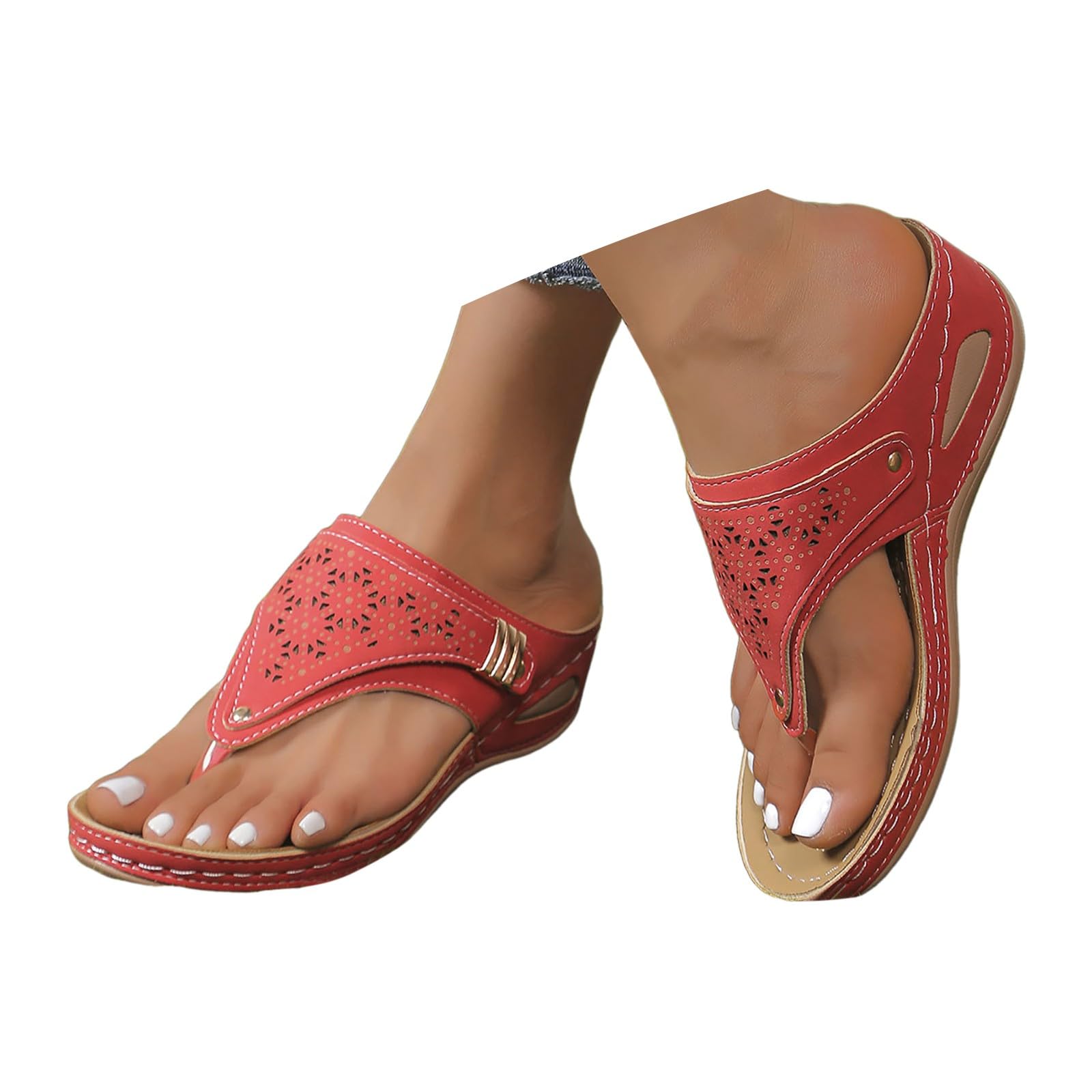 Foto 7 pulgar | Sandalias Ortopédicas Flip Flops Para Mujer Arch Support Red 9 - Venta Internacional.
