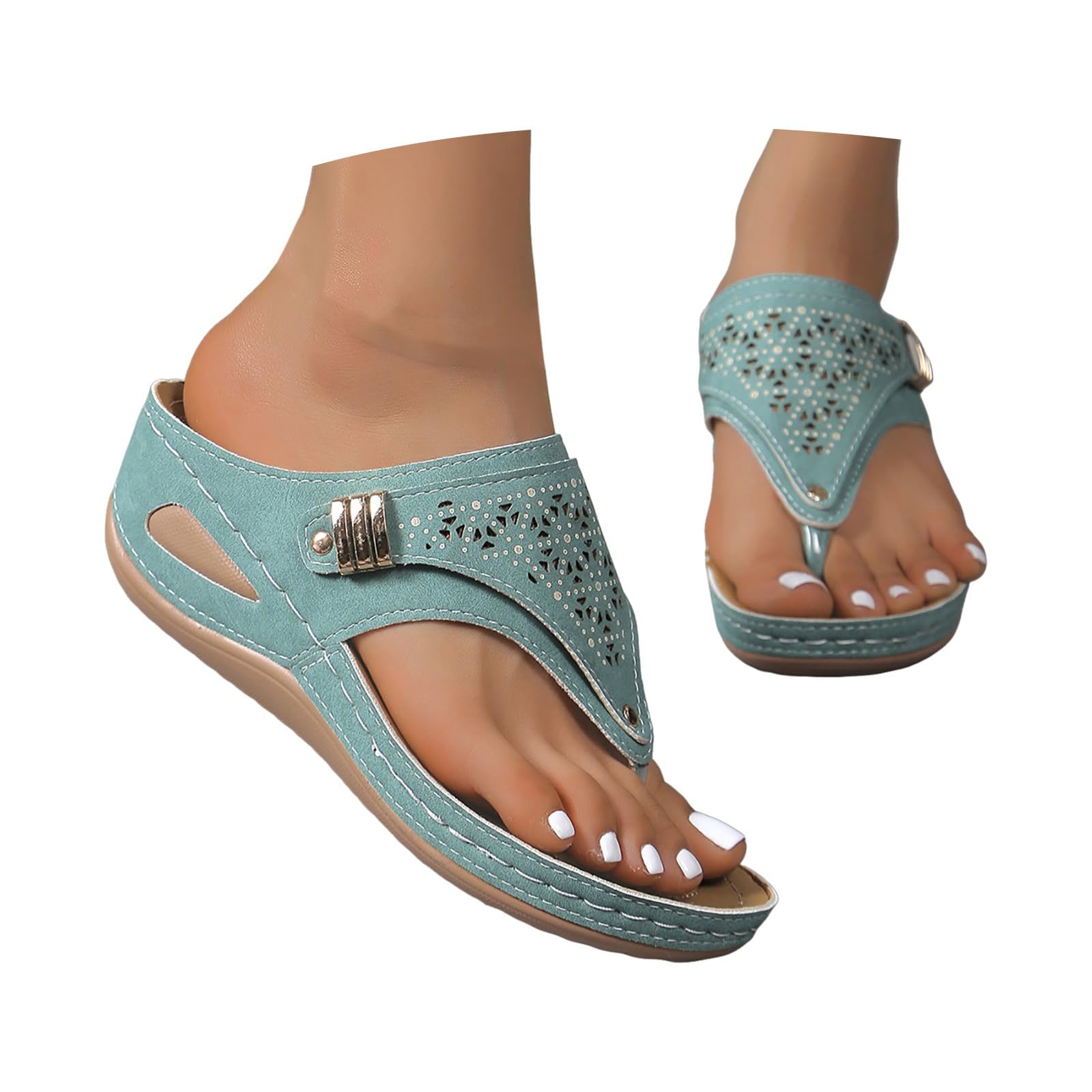 Foto 6 pulgar | Sandalias Ortopédicas Para Mujer Arch Support Green 9 - Venta Internacional.