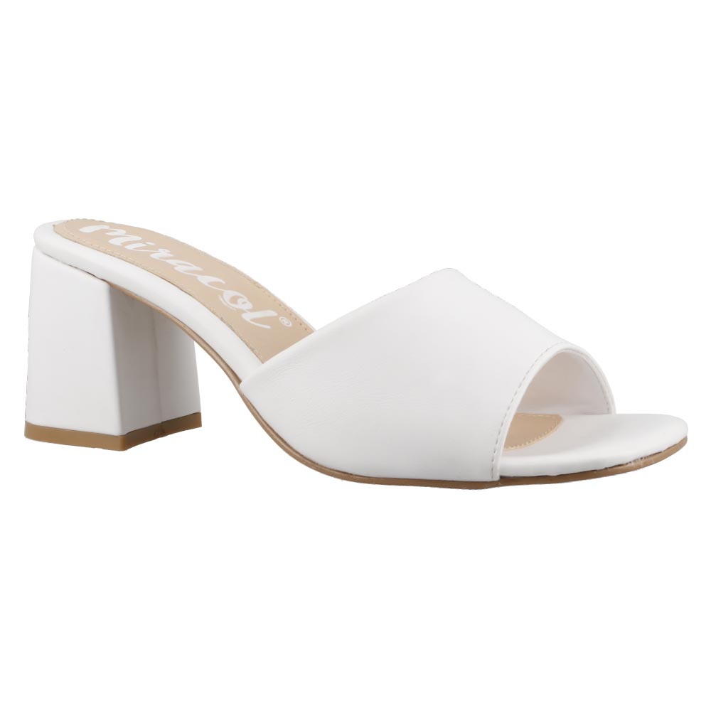 Foto 2 | Sandalia Dama Elegante Miracol By Mama Lola 5131 Blanco Sandalia Abierta Tacon Bajo Ancho Talla 23 A 26 E