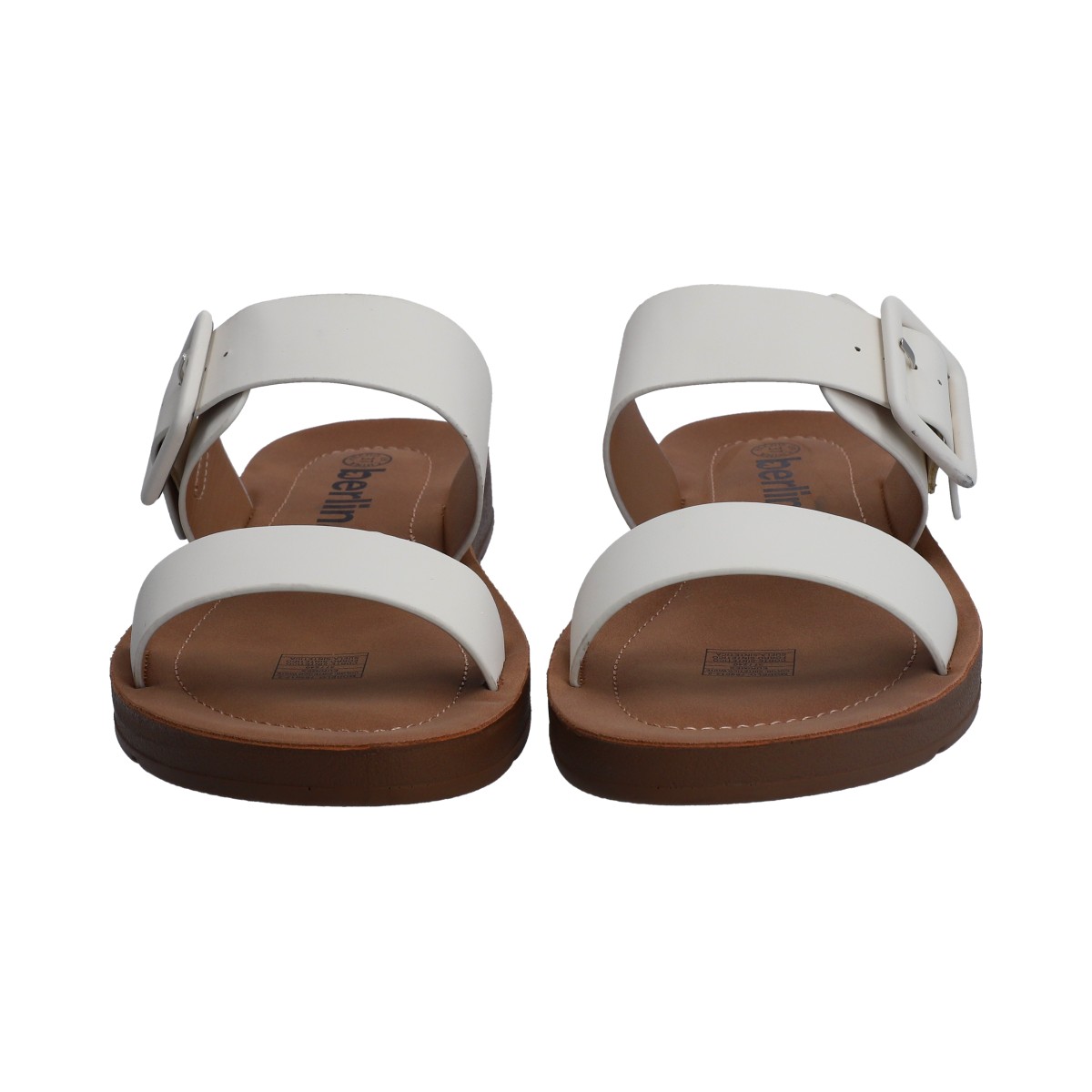 Foto 3 pulgar | Sandalias Berlin Blancas Piso Bajo para Mujer