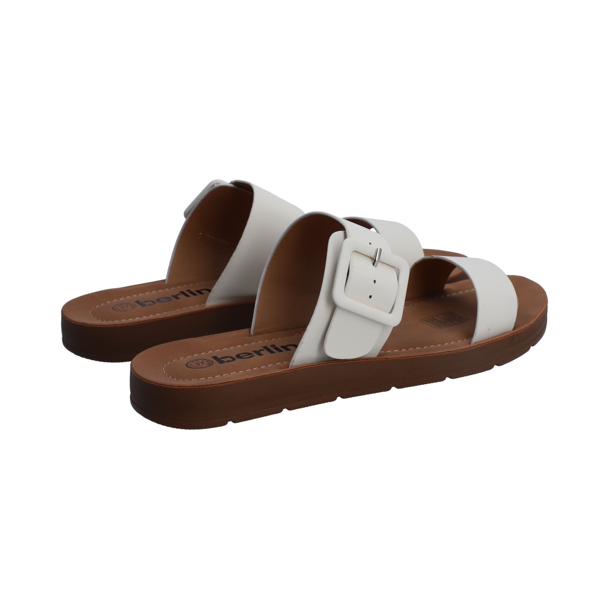 Foto 4 pulgar | Sandalias Berlin Blancas Piso Bajo para Mujer
