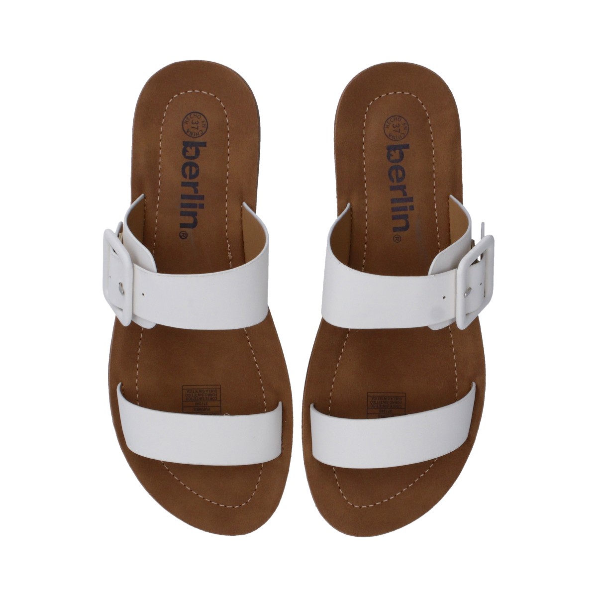 Foto 4 | Sandalias Berlin Blancas Piso Bajo para Mujer