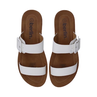 Foto 4 | Sandalias Berlin Blancas Piso Bajo para Mujer