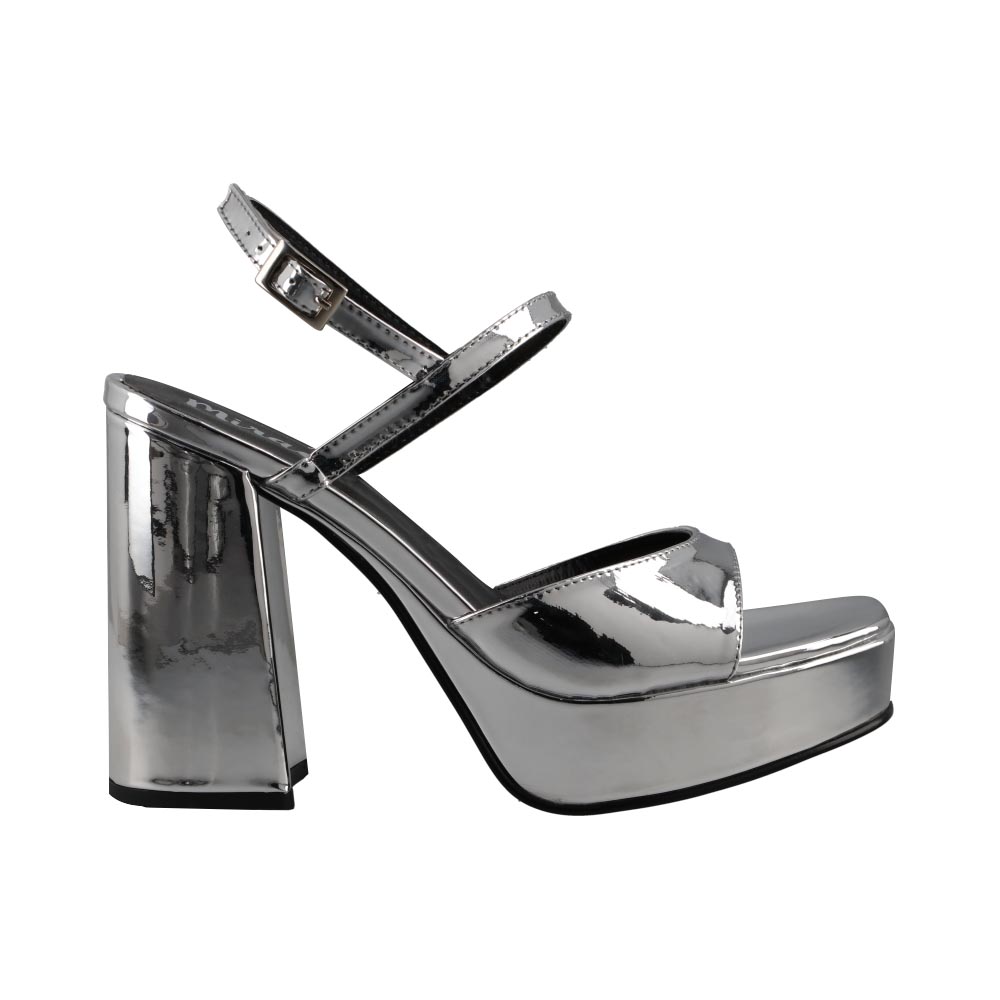 Foto 2 pulgar | Sandalia Dama Elegante Miracol By Mama Lola 9528 Plata Tacon Alto Fiesta Talla 23 A 26 M