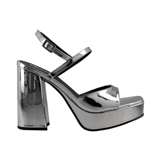 Foto 1 | Sandalia Dama Elegante Miracol By Mama Lola 9528 Plata Tacon Alto Fiesta Talla 23 A 26 M