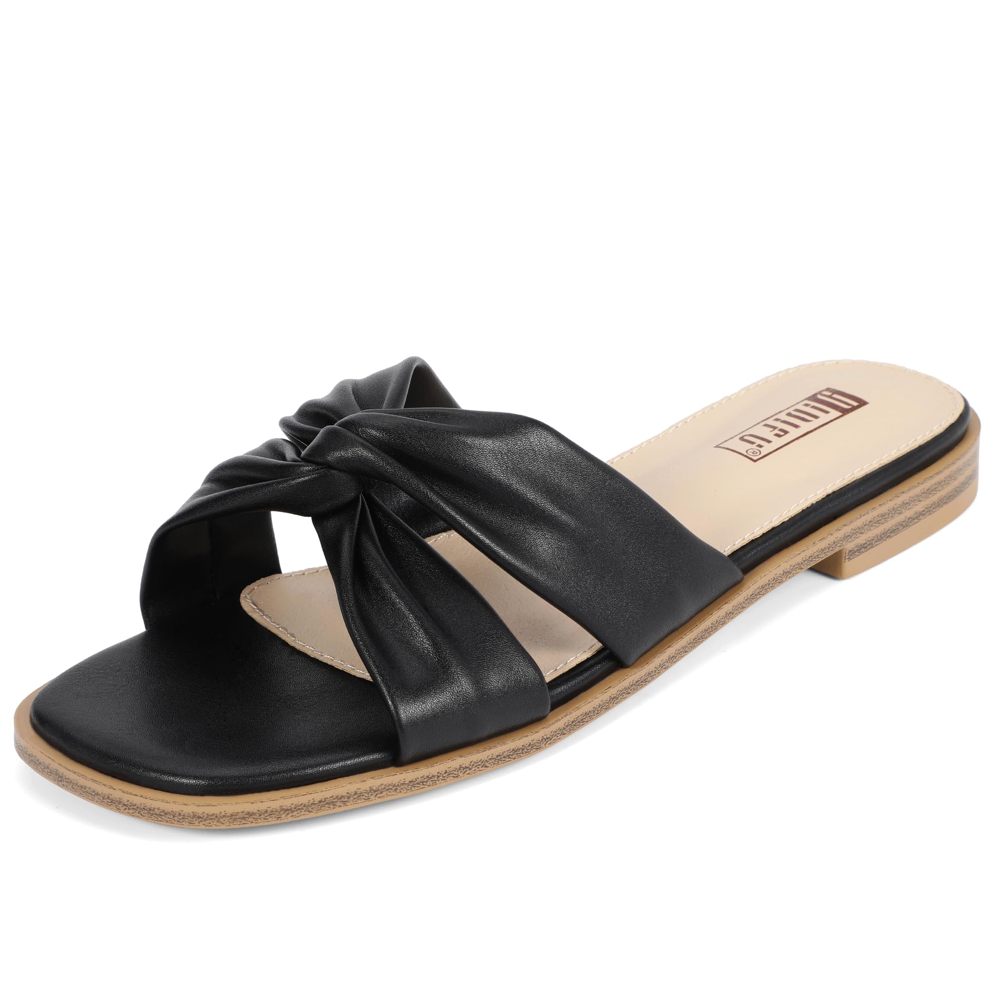 Foto 2 pulgar | Sandalias Idifu Negras Cuadradas Con Punta Abierta Sin Cordones Para Mujer - Venta Internacional.