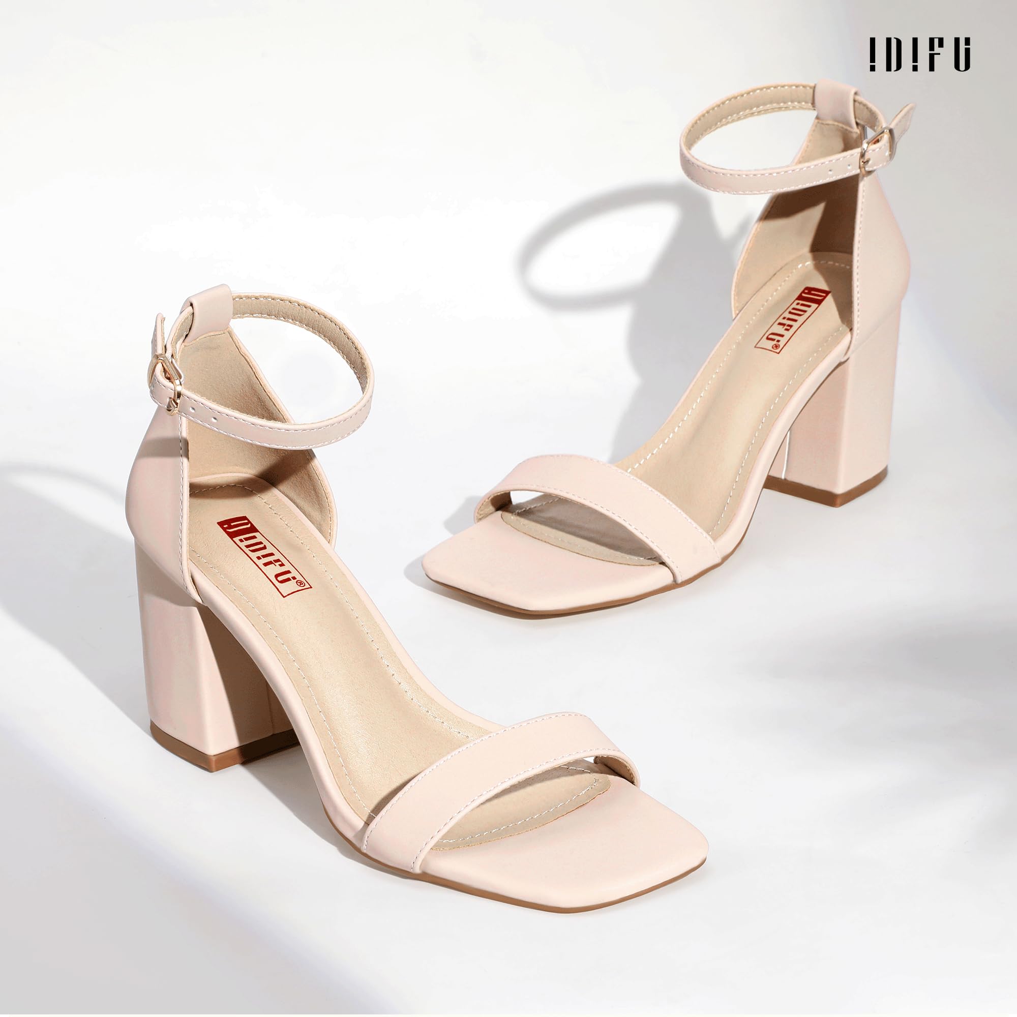 Foto 5 pulgar | Sandalias De Tacón Idifu Nude Nubuck Para Mujer 8 Cm Tacón Talla 5.5 - Venta Internacional.