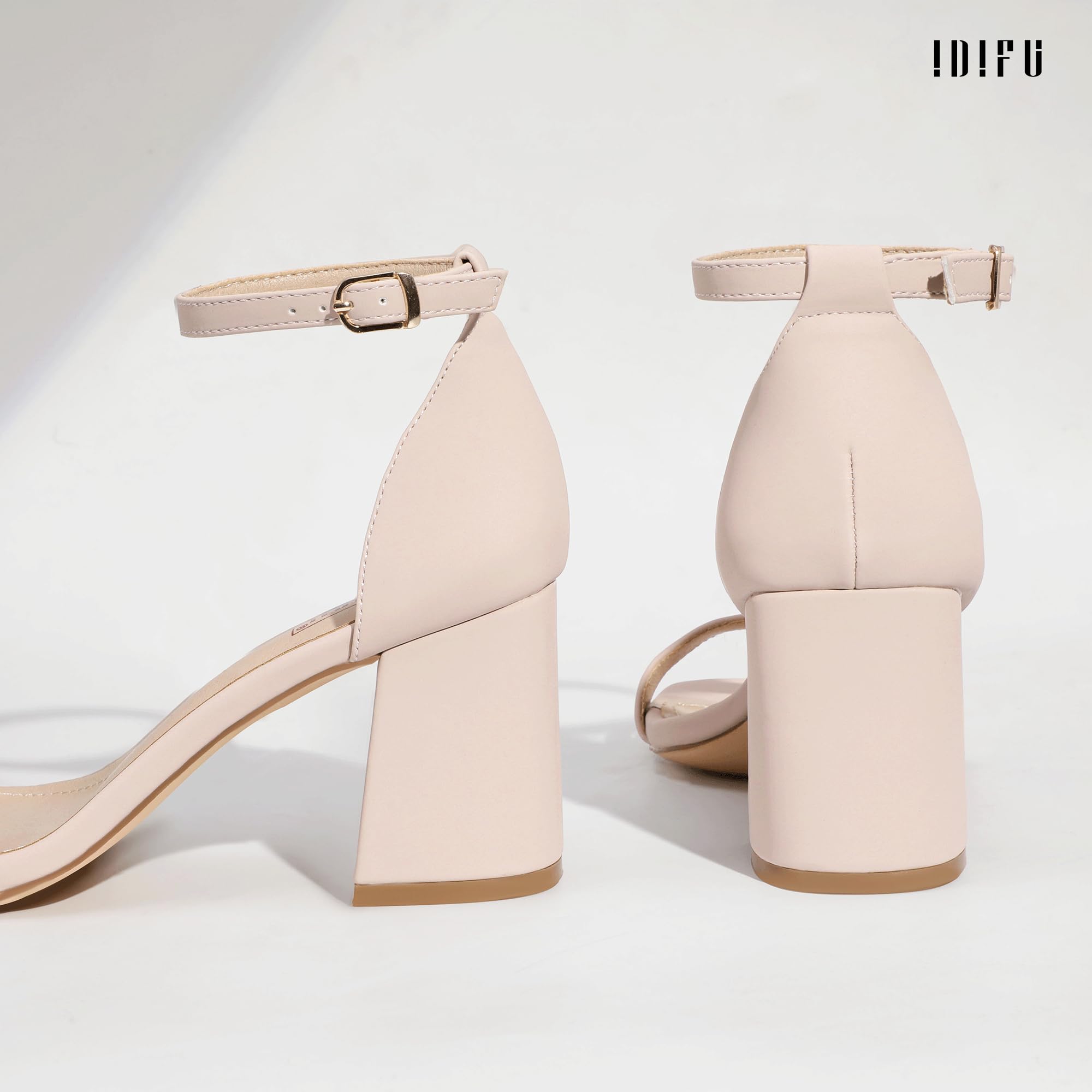 Foto 7 pulgar | Sandalias De Tacón Idifu Nude Nubuck Para Mujer 8 Cm Tacón Talla 5.5 - Venta Internacional.