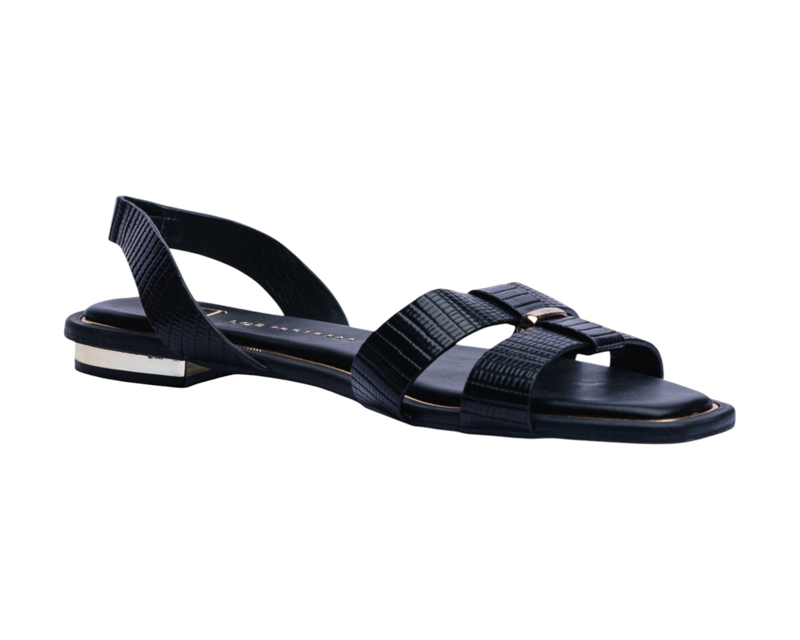 Foto 2 pulgar | Sandalia Piso Para Mujer Lob Footwear Pu Lizard Negro 93305055
