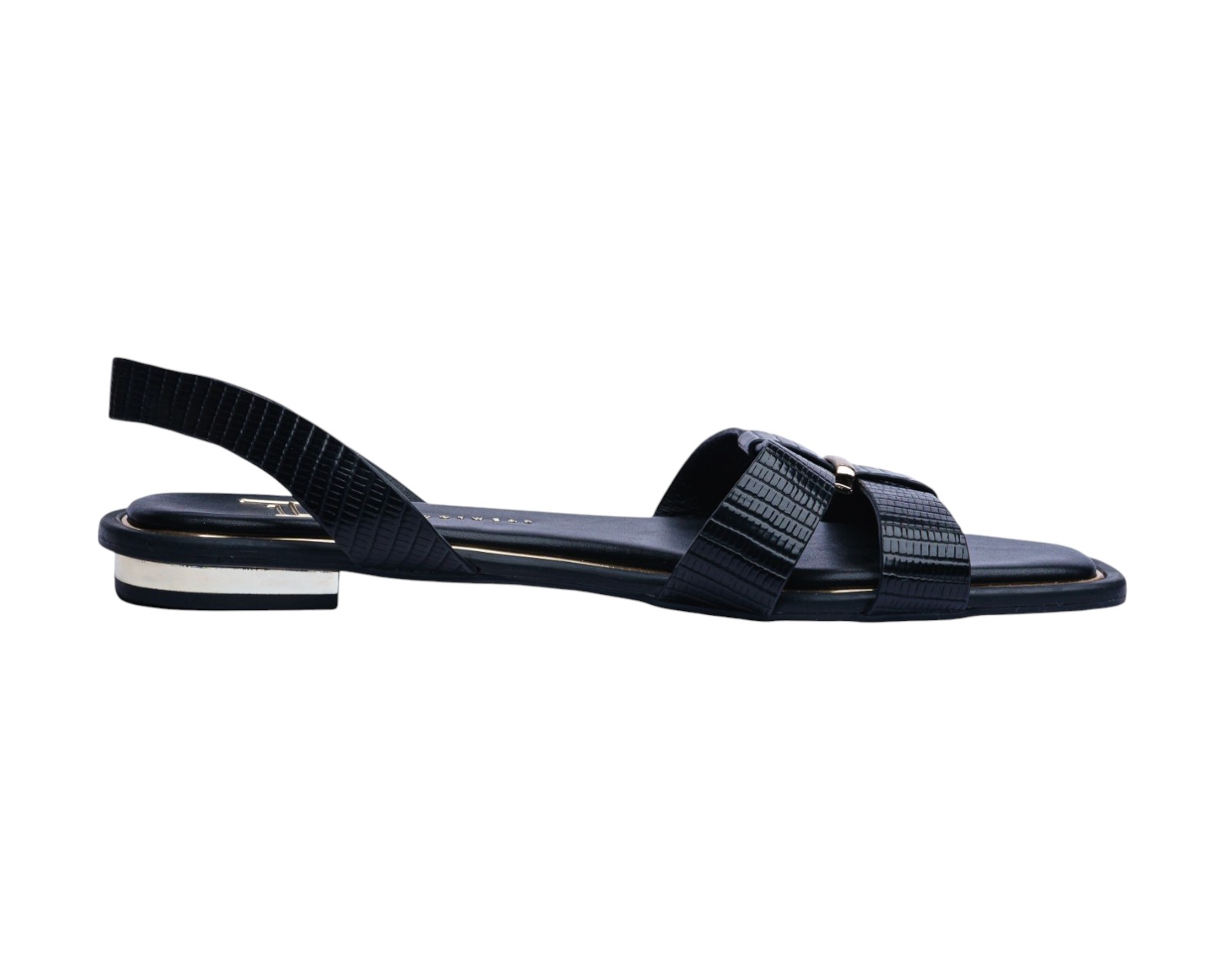 Foto 3 pulgar | Sandalia Piso Para Mujer Lob Footwear Pu Lizard Negro 93305055