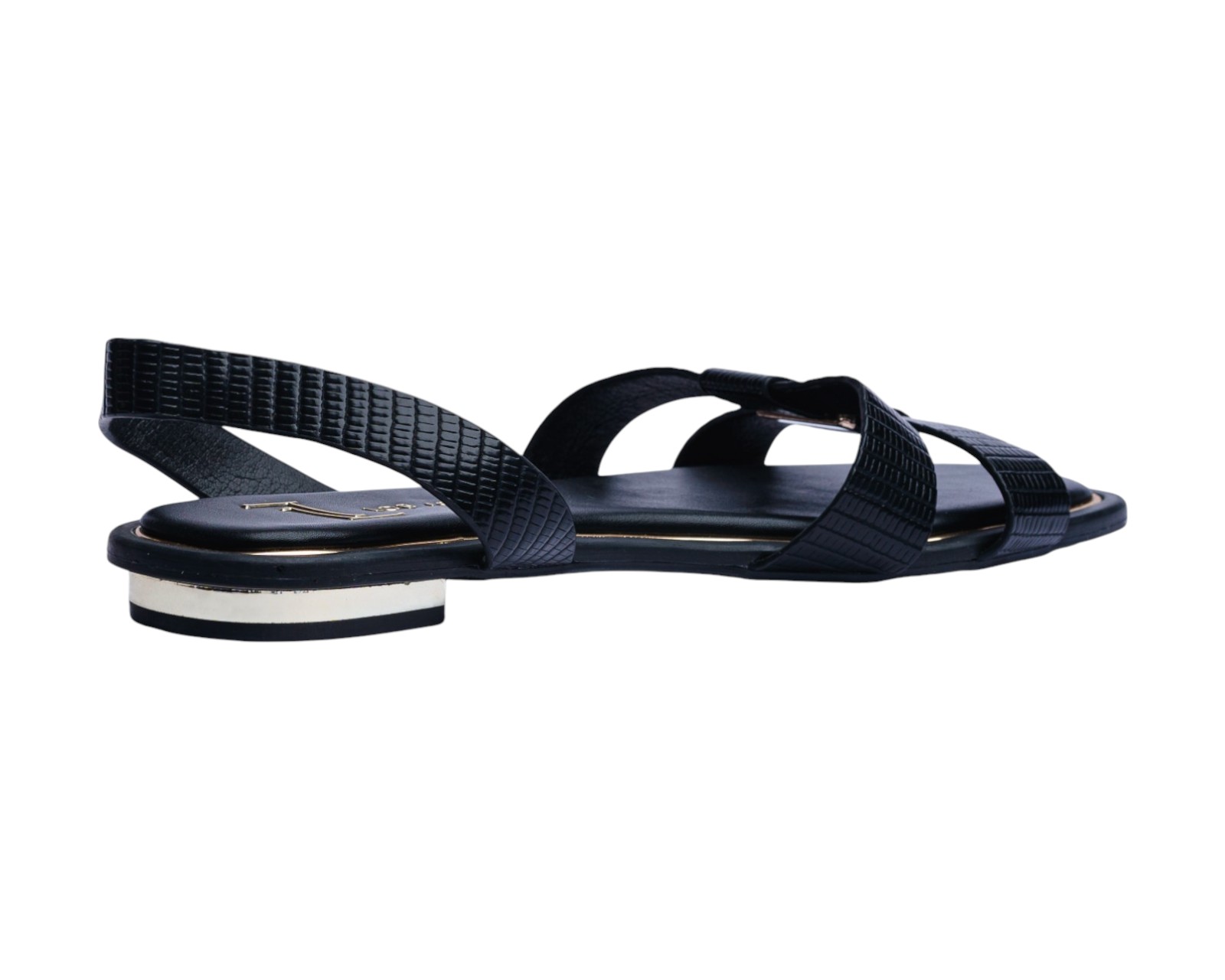 Foto 4 pulgar | Sandalia Piso Para Mujer Lob Footwear Pu Lizard Negro 93305055