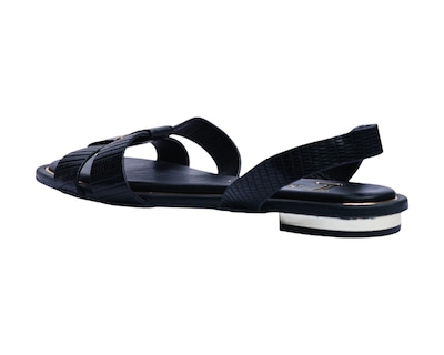 Foto 4 | Sandalia Piso Para Mujer Lob Footwear Pu Lizard Negro 93305055