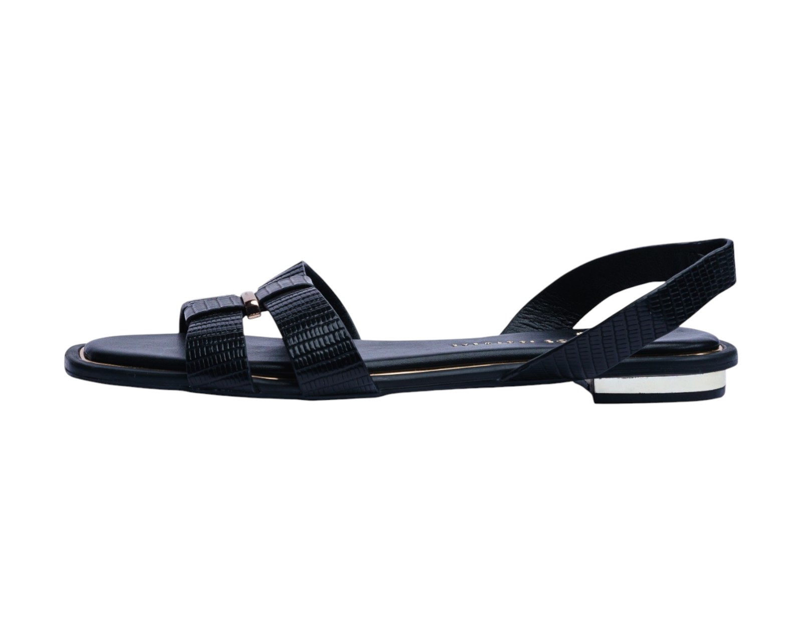 Foto 6 pulgar | Sandalia Piso Para Mujer Lob Footwear Pu Lizard Negro 93305055
