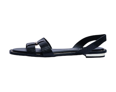 Foto 5 | Sandalia Piso Para Mujer Lob Footwear Pu Lizard Negro 93305055