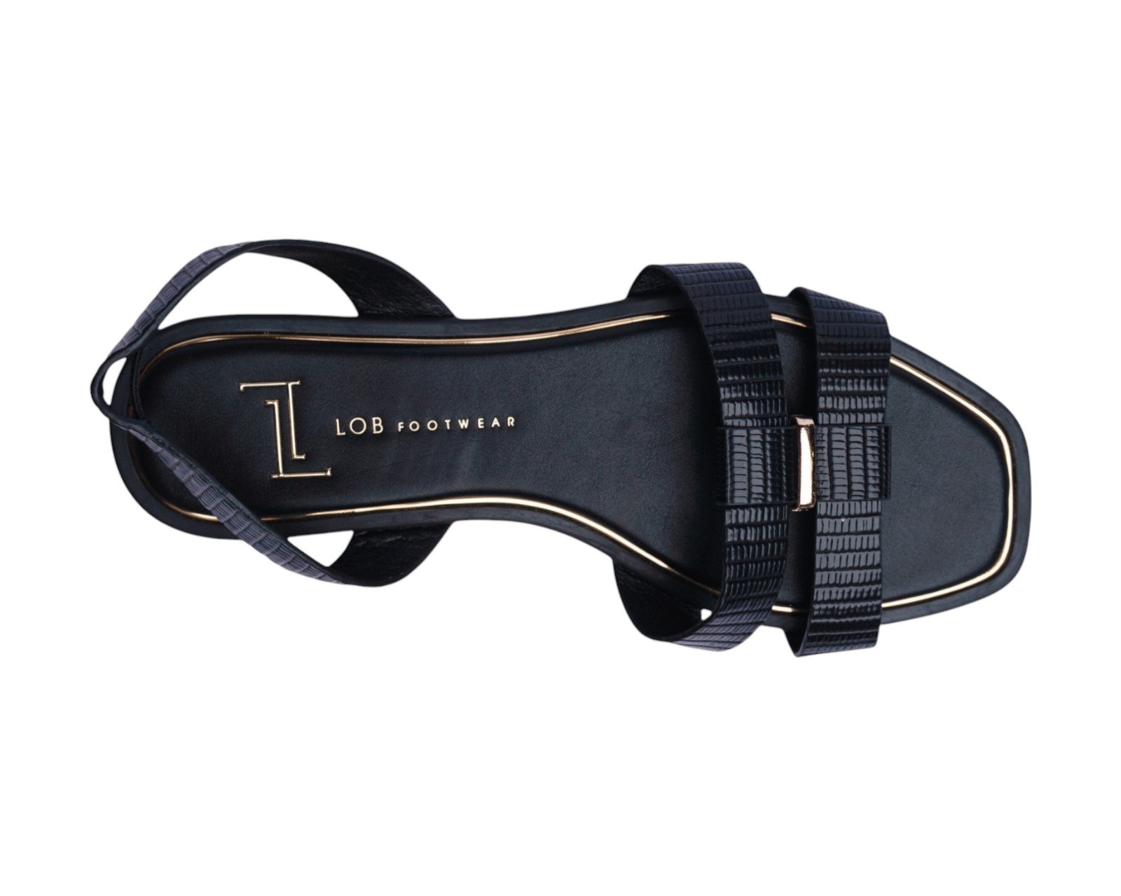 Foto 8 pulgar | Sandalia Piso Para Mujer Lob Footwear Pu Lizard Negro 93305055
