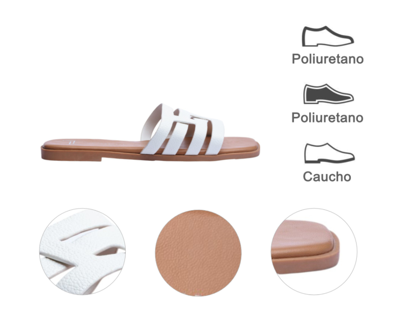 Foto 9 pulgar | Sandalia Piso Para Mujer Lob Footwear Pu Blanco 93105017