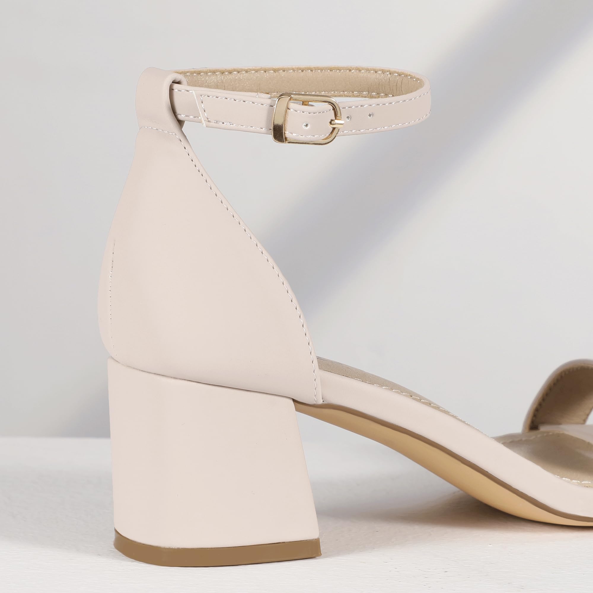 Foto 6 pulgar | Sandalias Idifu Nude Nubuck Con Tacón Bajo Cuadrado Y Punta Abierta Para Mujer - Venta Internacional.