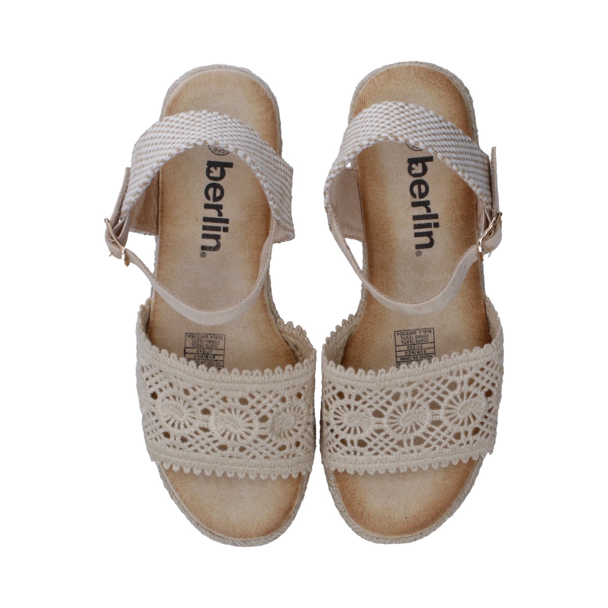 Foto 5 pulgar | Sandalia Dama Plataforma Beige Con Yute Y Crochet