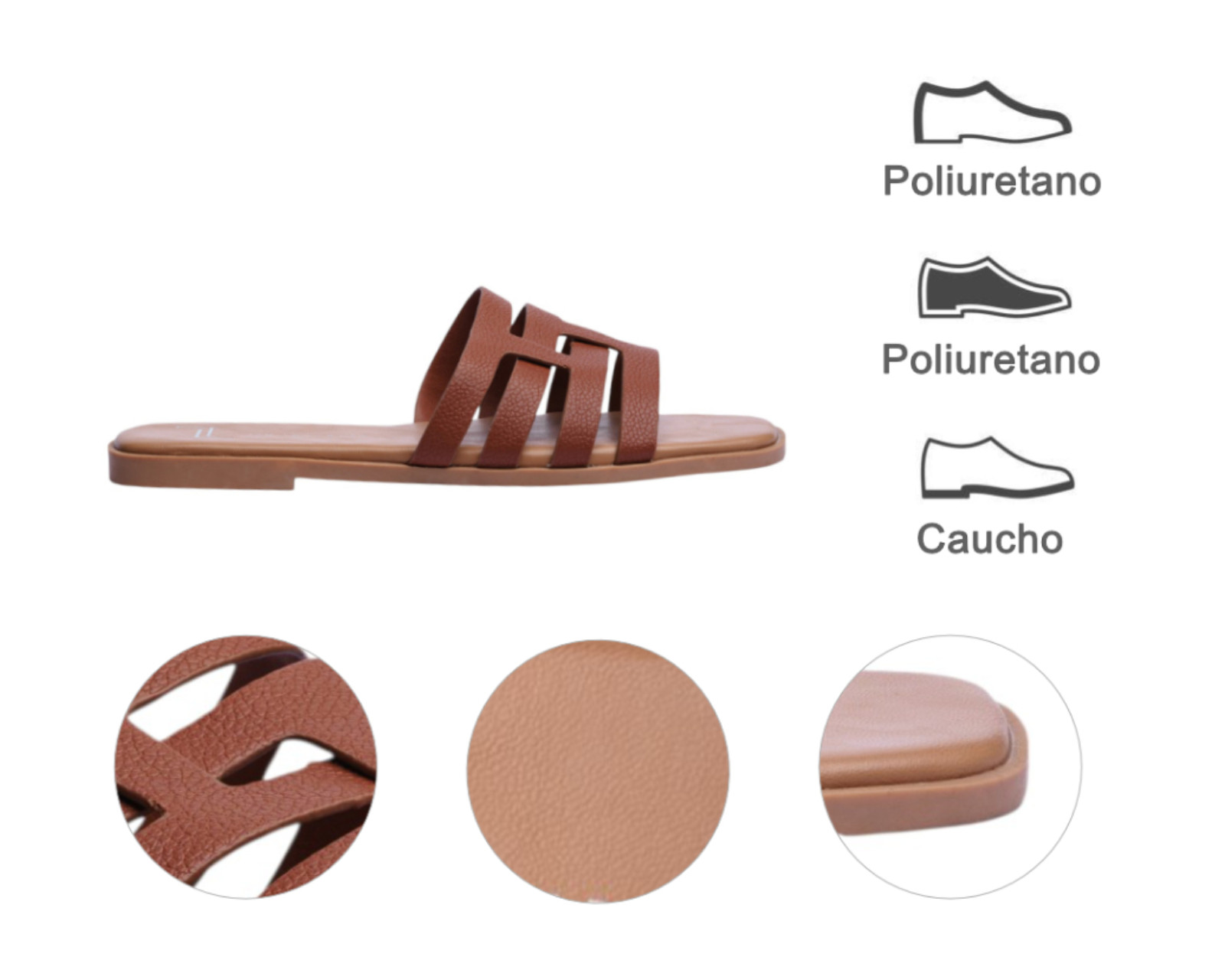 Foto 9 pulgar | Sandalia Piso Para Mujer Lob Footwear Pu Café 93105016