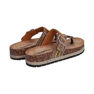 Foto 2 | Sandalia Casual Dama Naranja Multicolor Piedras Plataforma Baja