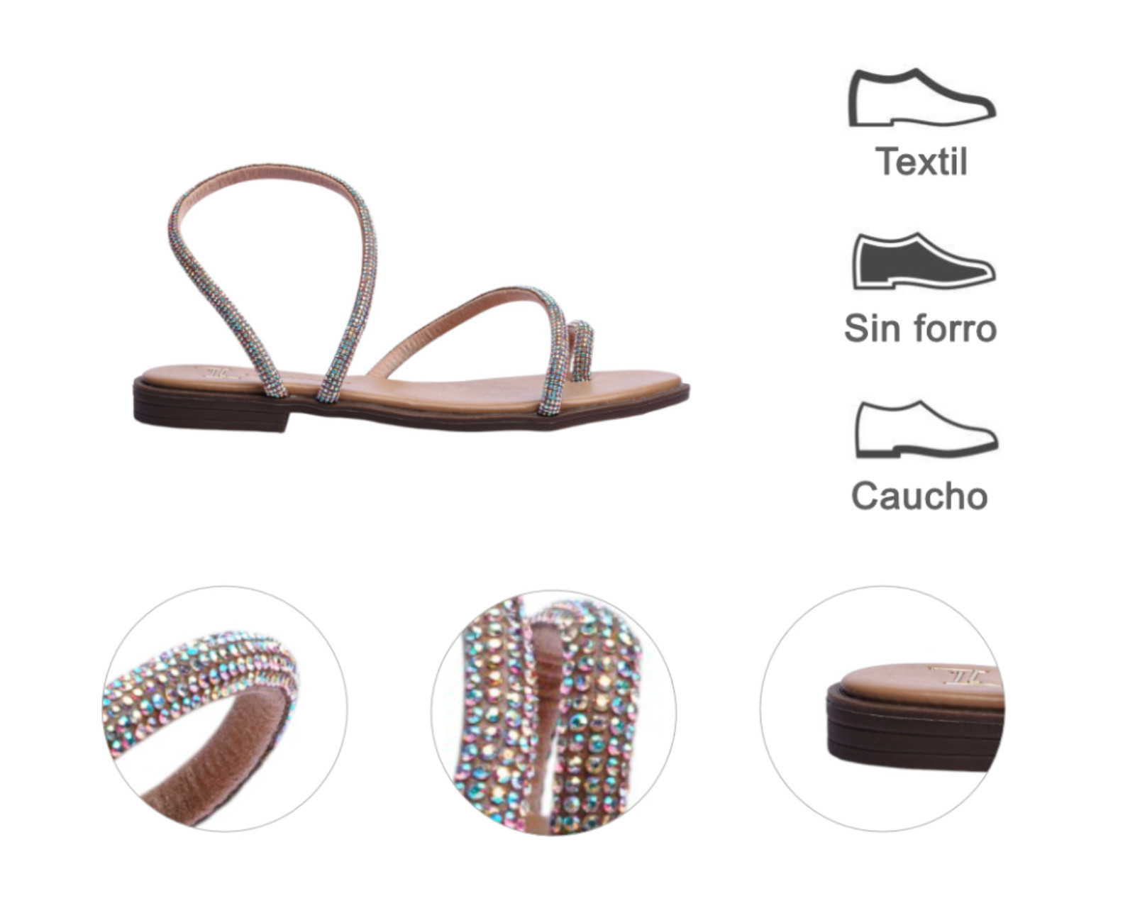 Foto 8 pulgar | Sandalia Piso Para Mujer Lob Footwear Textile Blanco 59705009