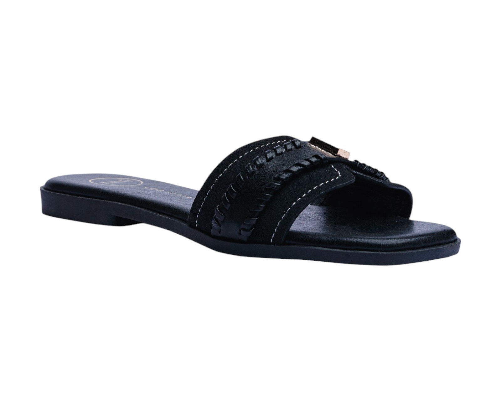 Foto 2 pulgar | Sandalia Piso Para Mujer Lob Footwear Pu Suede Negro 91905040