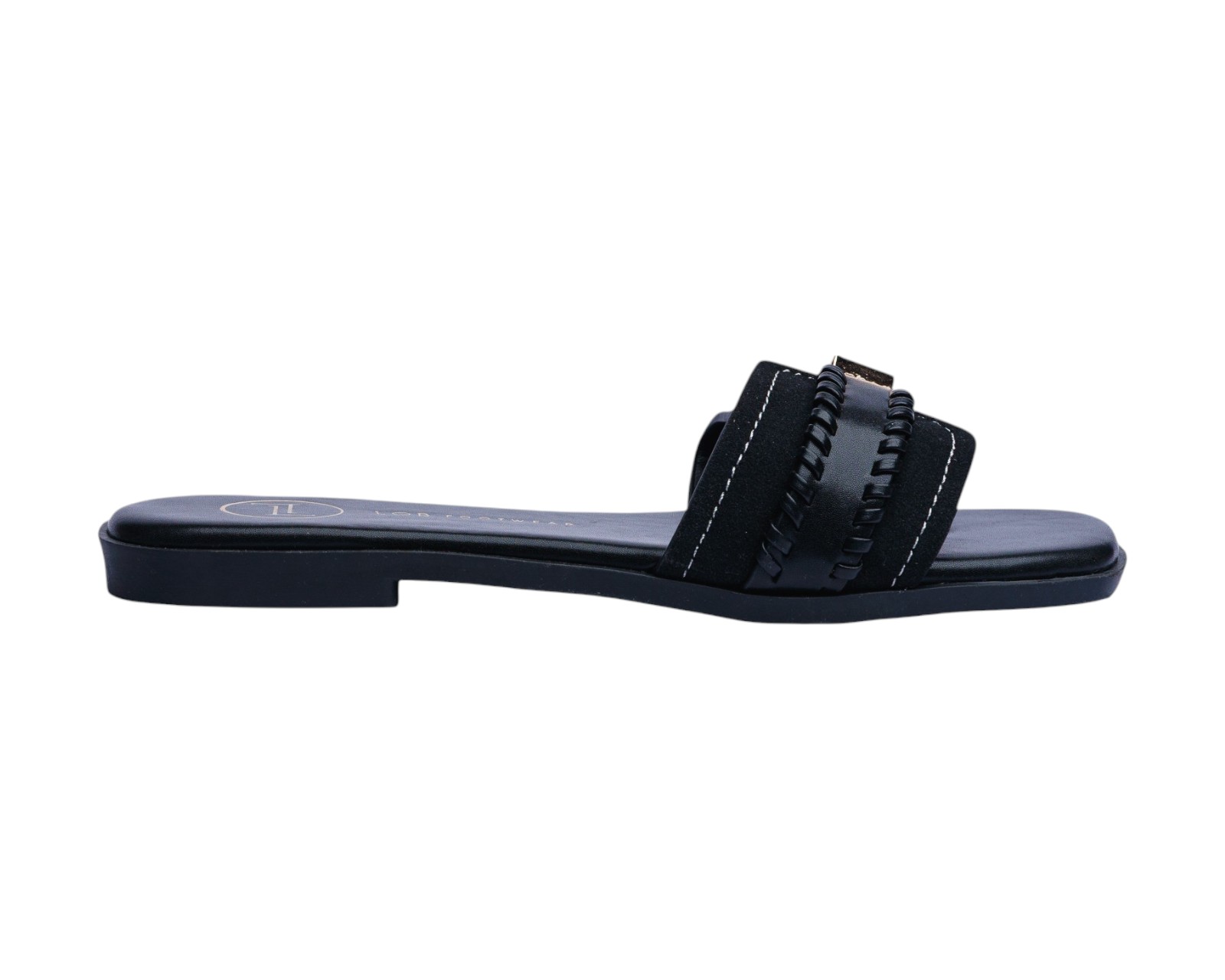 Foto 3 pulgar | Sandalia Piso Para Mujer Lob Footwear Pu Suede Negro 91905040