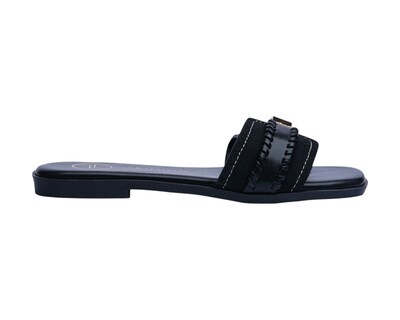 Foto 2 | Sandalia Piso Para Mujer Lob Footwear Pu Suede Negro 91905040