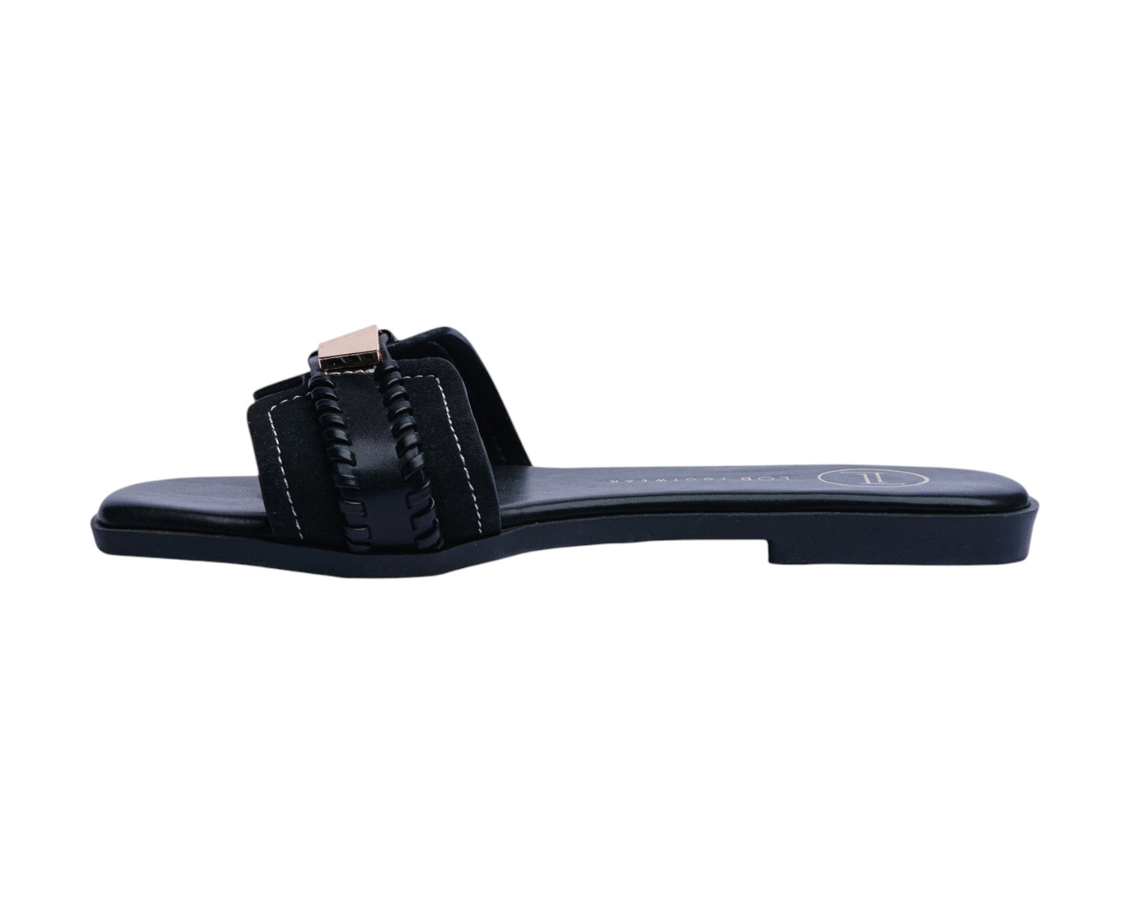 Foto 6 pulgar | Sandalia Piso Para Mujer Lob Footwear Pu Suede Negro 91905040