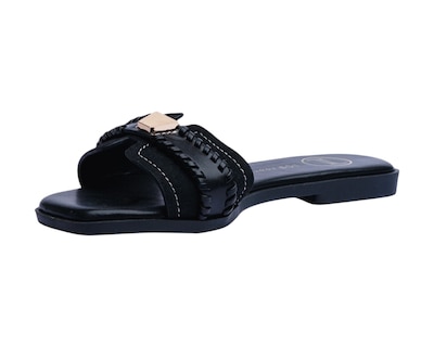 Foto 6 | Sandalia Piso Para Mujer Lob Footwear Pu Suede Negro 91905040