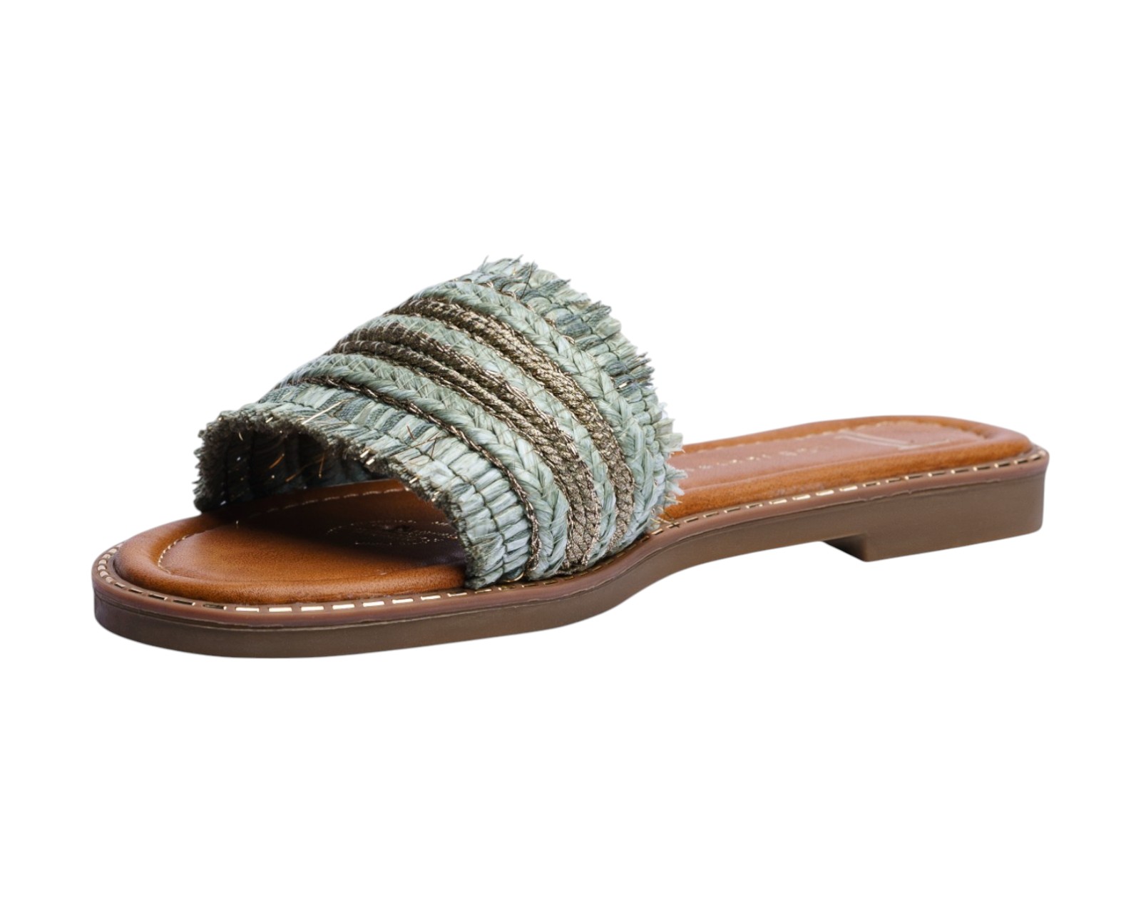 Foto 7 pulgar | Sandalia Piso Para Mujer Lob Footwear Rafia Verde 52205468