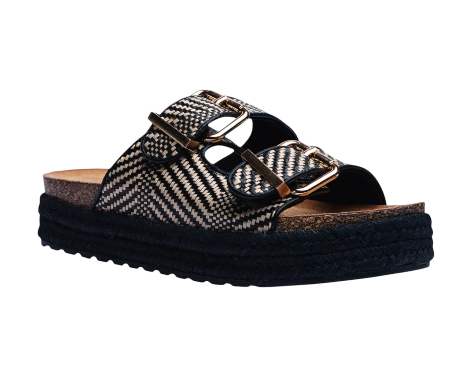 Sandalia Piso Para Mujer Lob Footwear Rafia Negro 51705051 $937