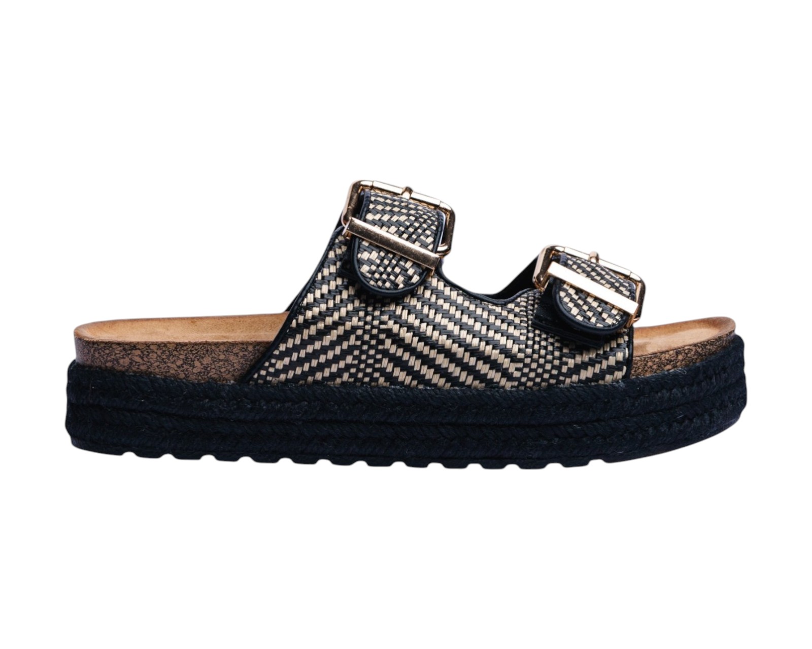 Foto 3 pulgar | Sandalia Piso Para Mujer Lob Footwear Rafia Negro 51705051