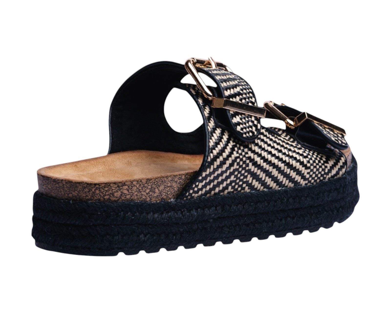 Foto 4 pulgar | Sandalia Piso Para Mujer Lob Footwear Rafia Negro 51705051
